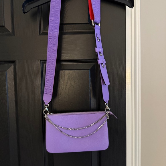 Handbags - Christian Louboutin Loubila Purple and Red Leather Shoulder Bag